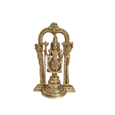 Brass Lord Venkateswara (Balaji) Statue with Majestic Prabhavali Arch